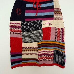 Anthropologie Colorful Patchwork Knit Skirt